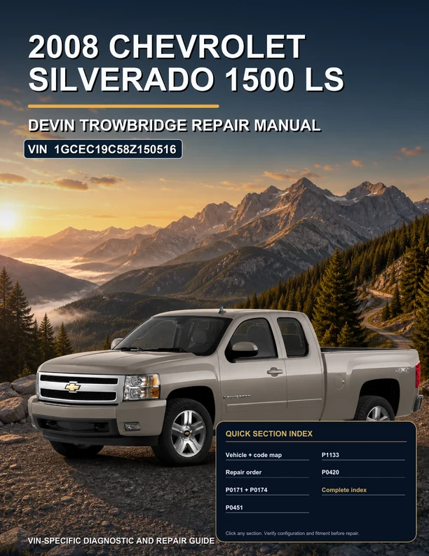 Cover of the 2008 Silverado DTC Repair Guide